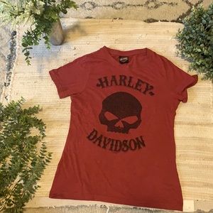 Harley Davidson red women’s tshirt